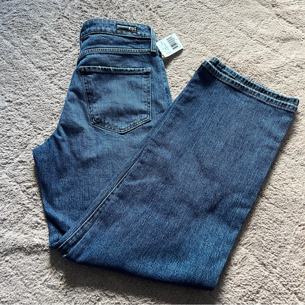 Kut from the Kloth High Rise Straight Leg Jeans - Dark Blue